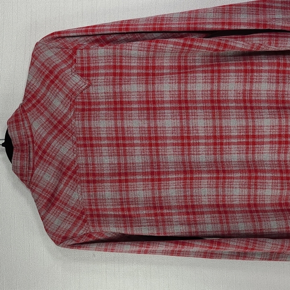 Vans Top Long Sleeve Button-Down Flannel Plaid Collar Red Gray Size Medium - Picture 7 of 9